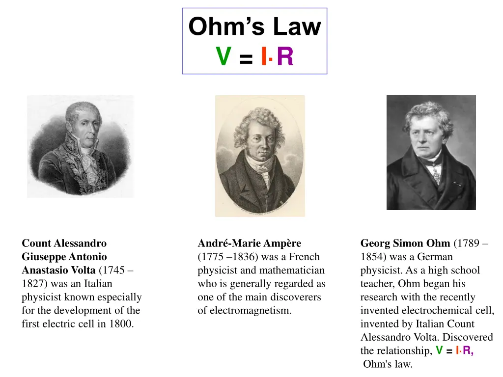 ohm s law v i r