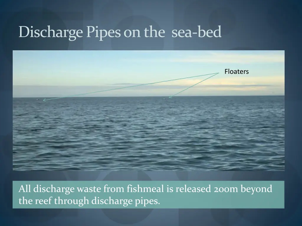 discharge pipes on the sea bed