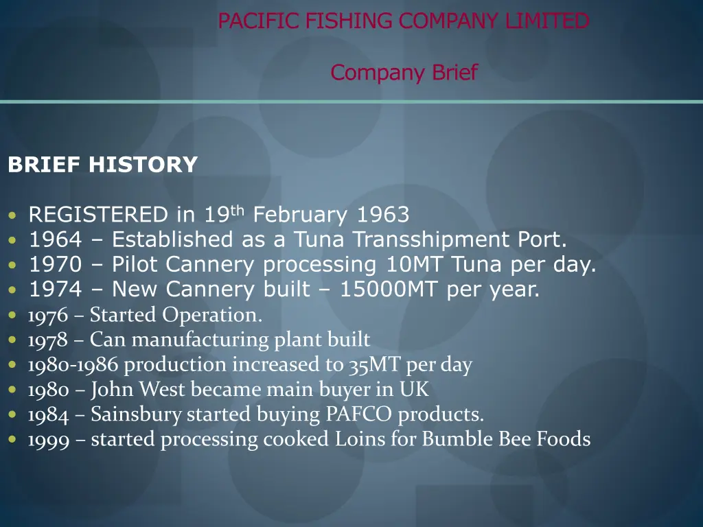 pacific fishing company limited