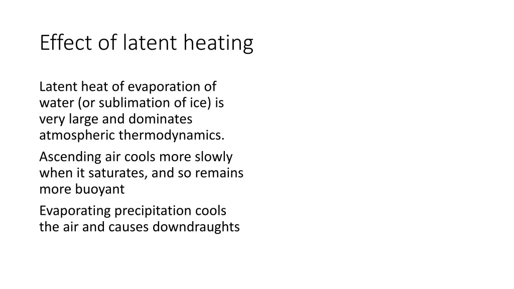 effect of latent heating