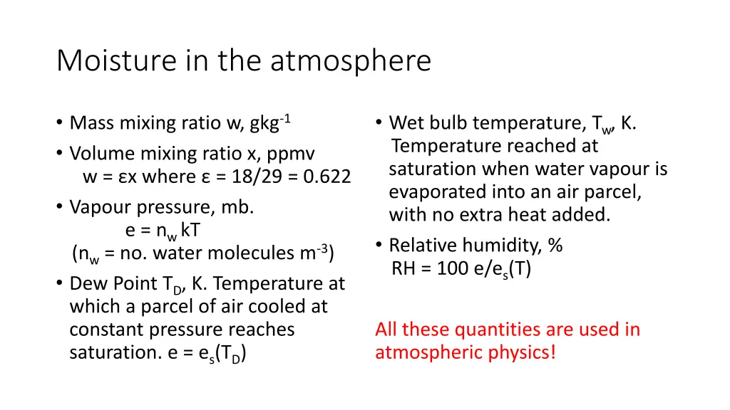 moisture in the atmosphere 1