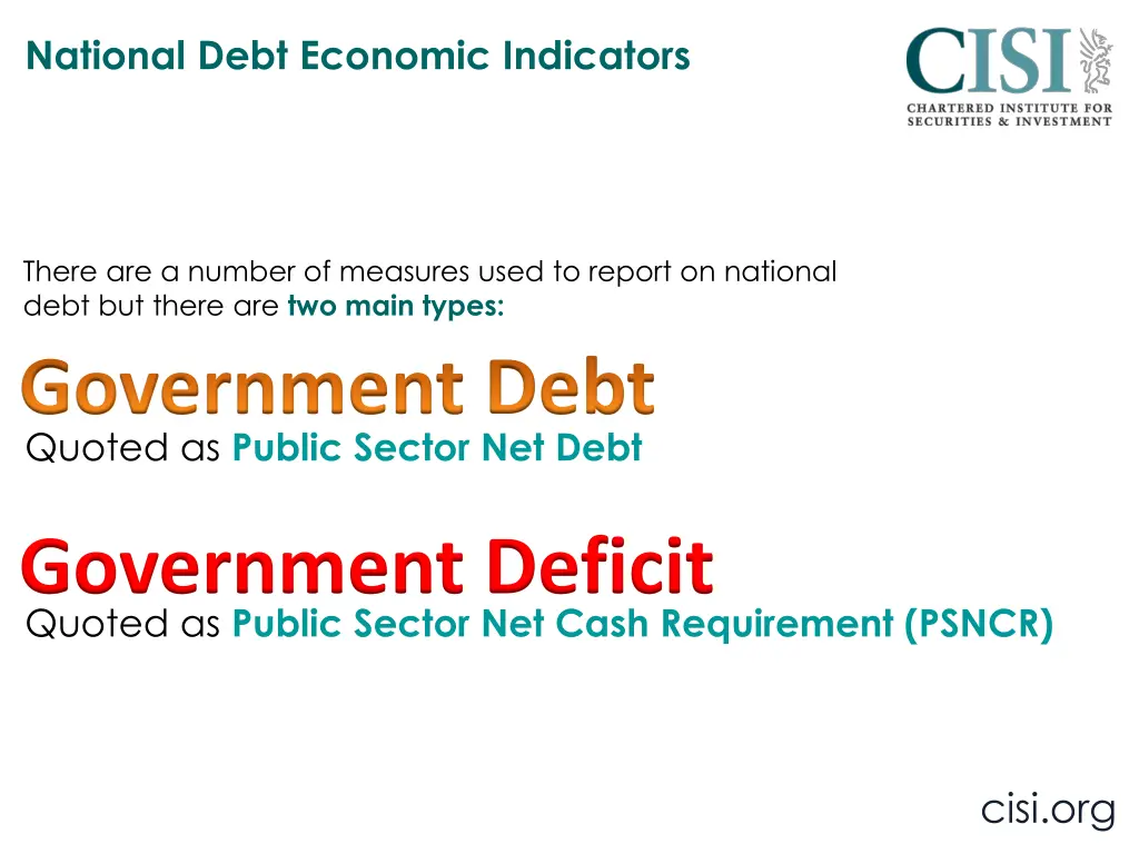 national debt economic indicators