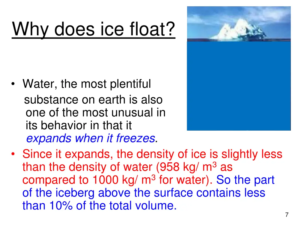 why does ice float