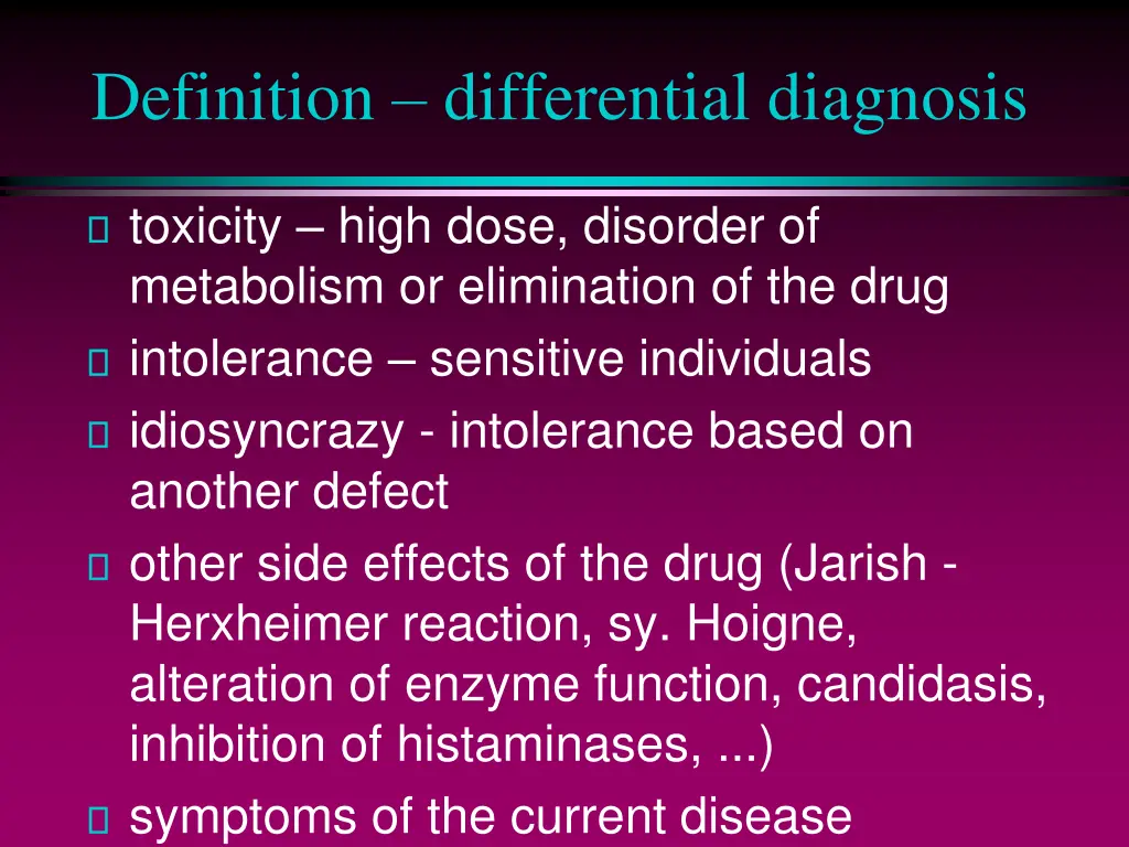 definition differential diagnosis