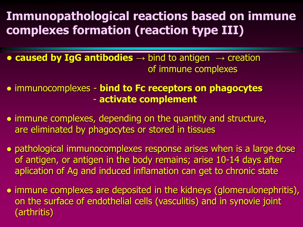 immunopathological reactions based on immune