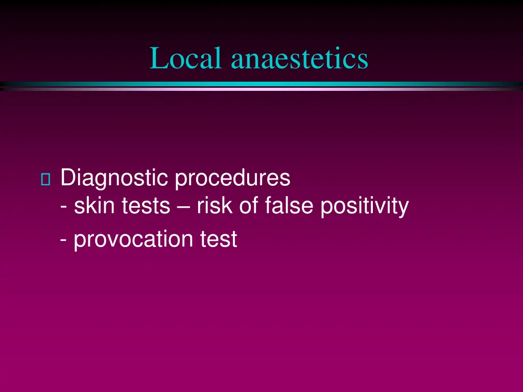 local anaestetics