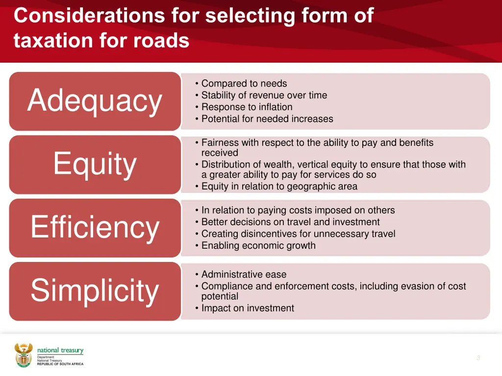 considerations for selecting form of taxation