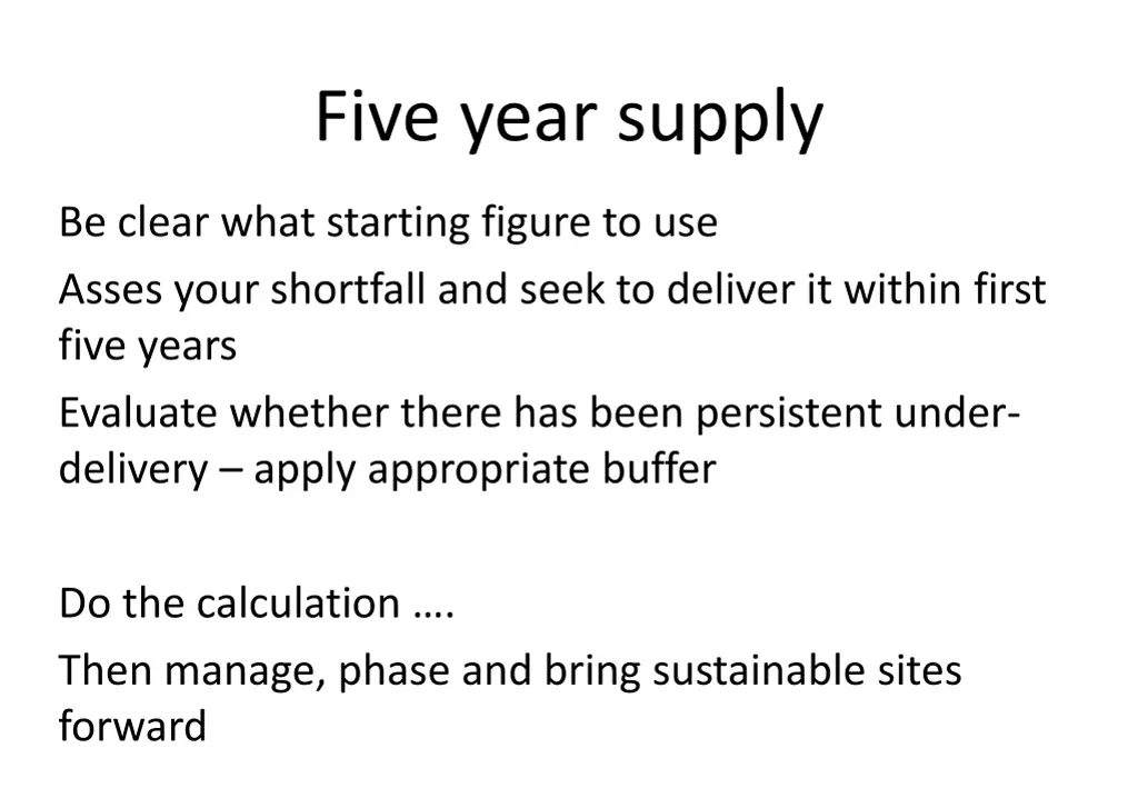 five year supply 1