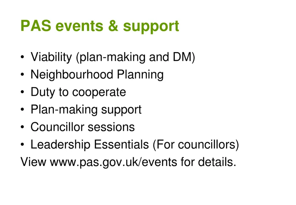 pas events support