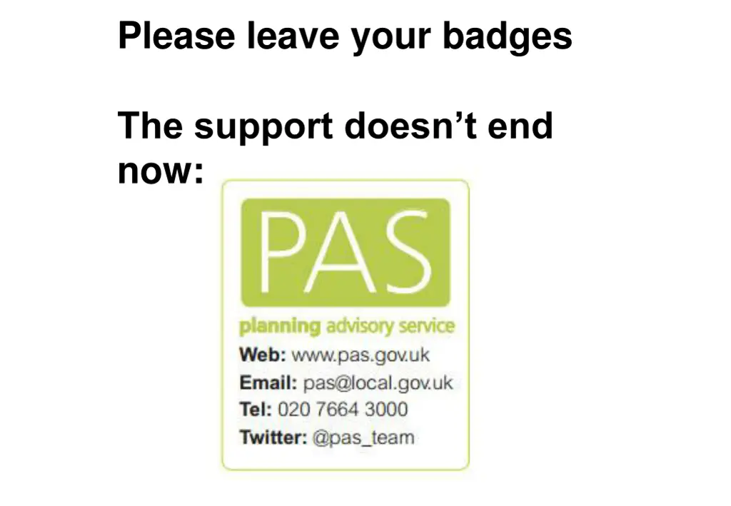 please leave your badges