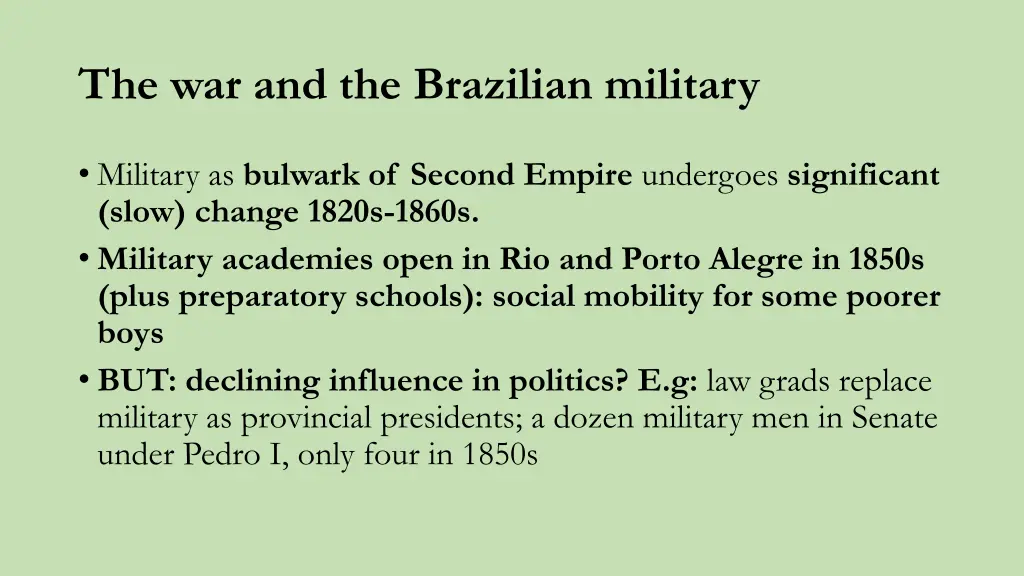 the war and the brazilian military