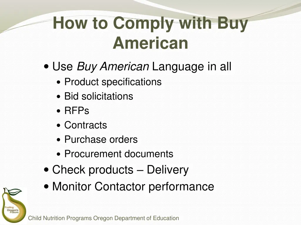 how to comply with buy american