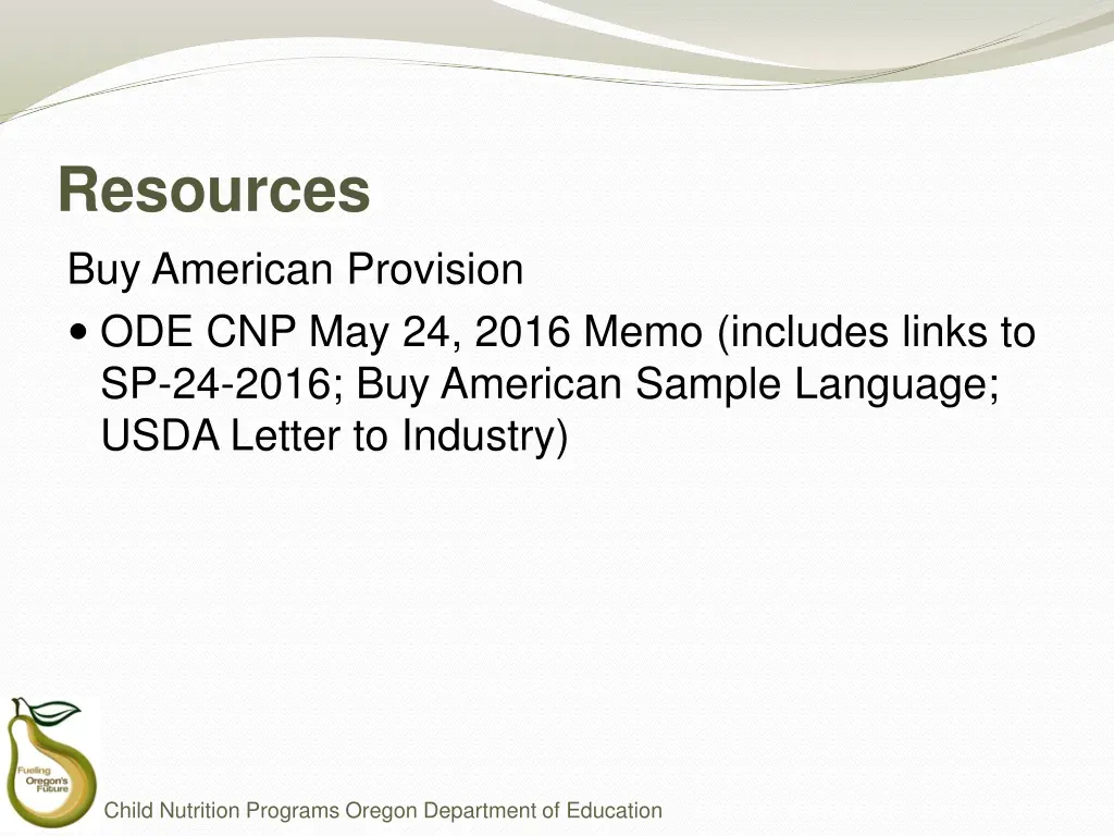 resources buy american provision