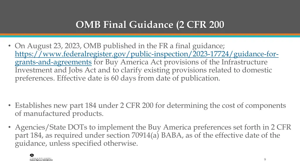 omb final guidance 2 cfr 200