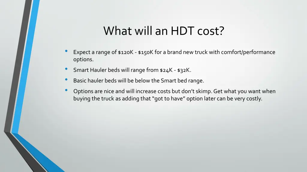 what will an hdt cost