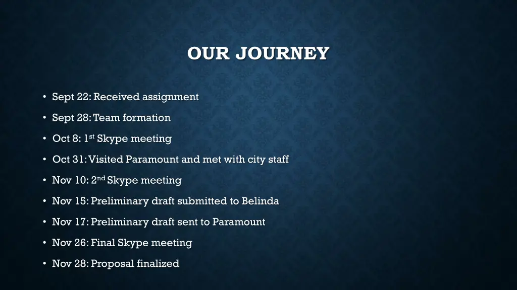 our journey