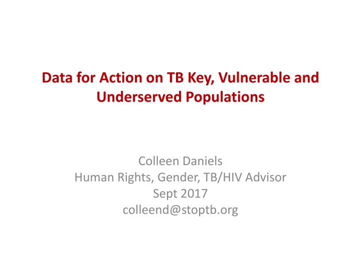 data for action on tb key vulnerable