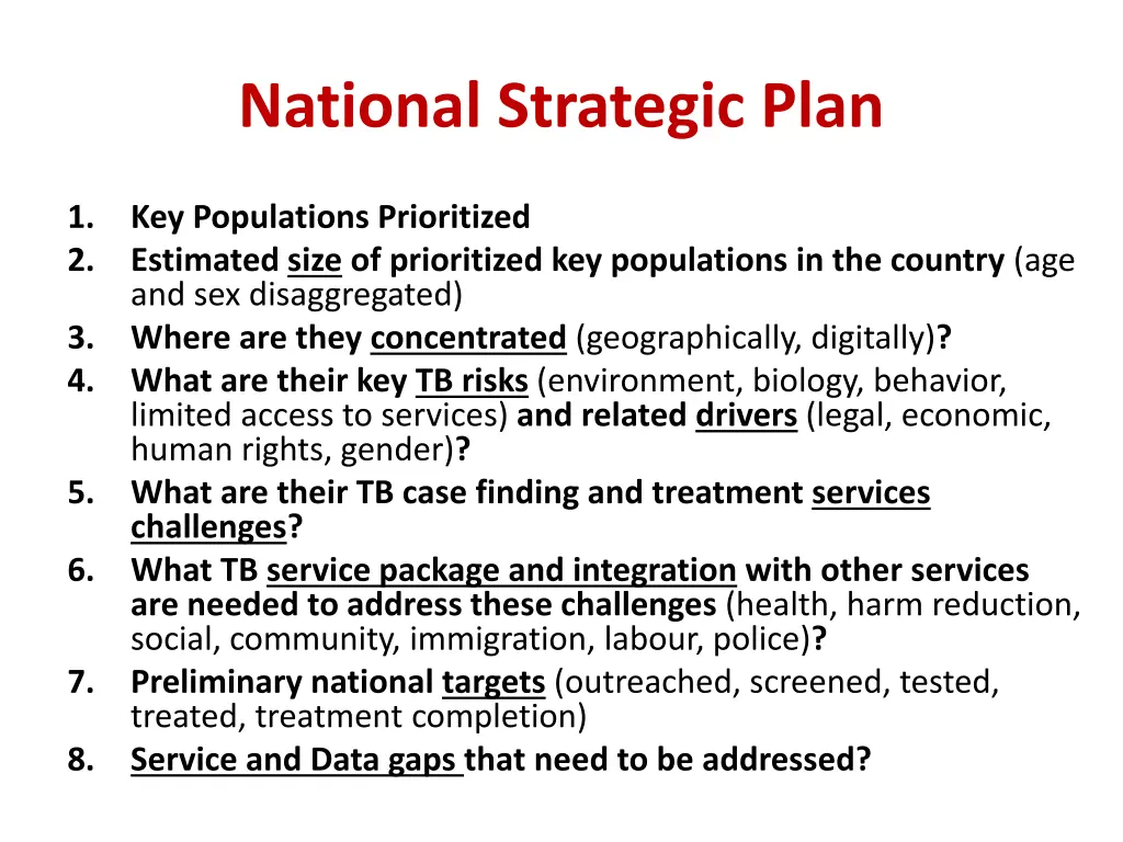 national strategic plan