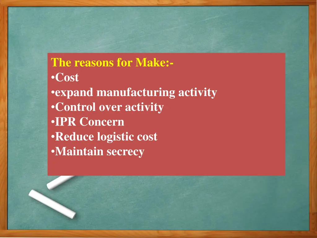 the reasons for make cost expand manufacturing