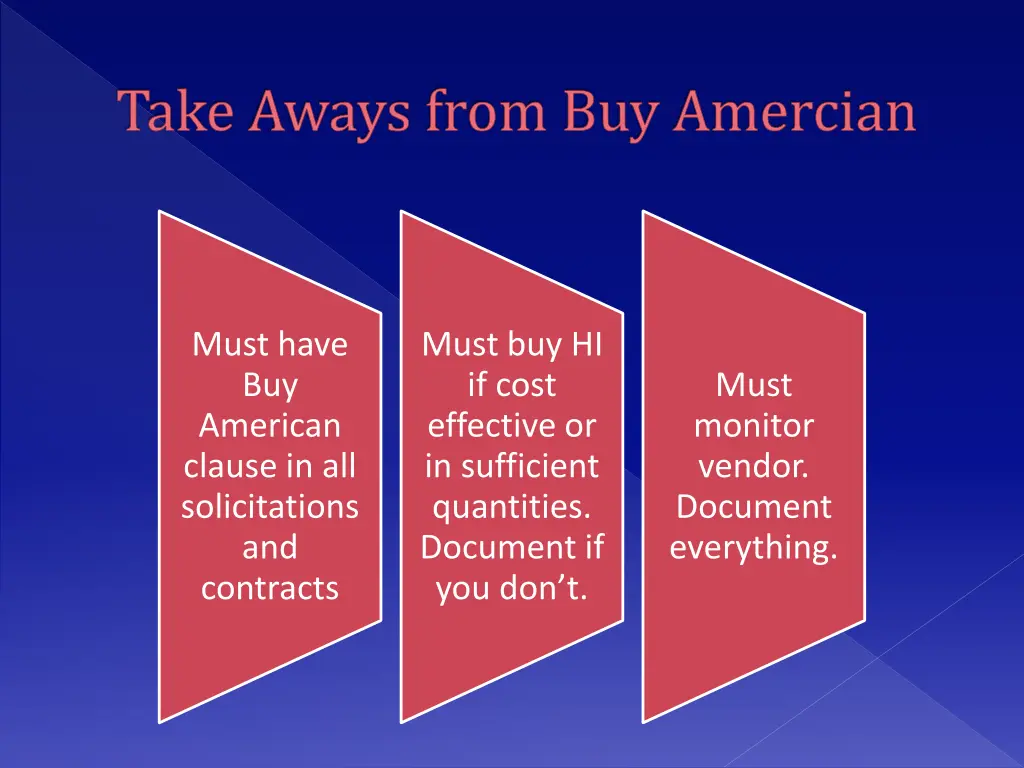 take aways from buy amercian