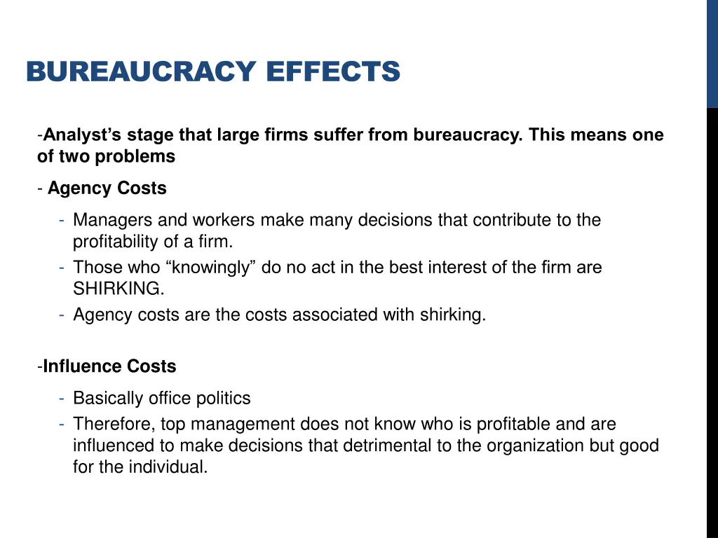 bureaucracy effects