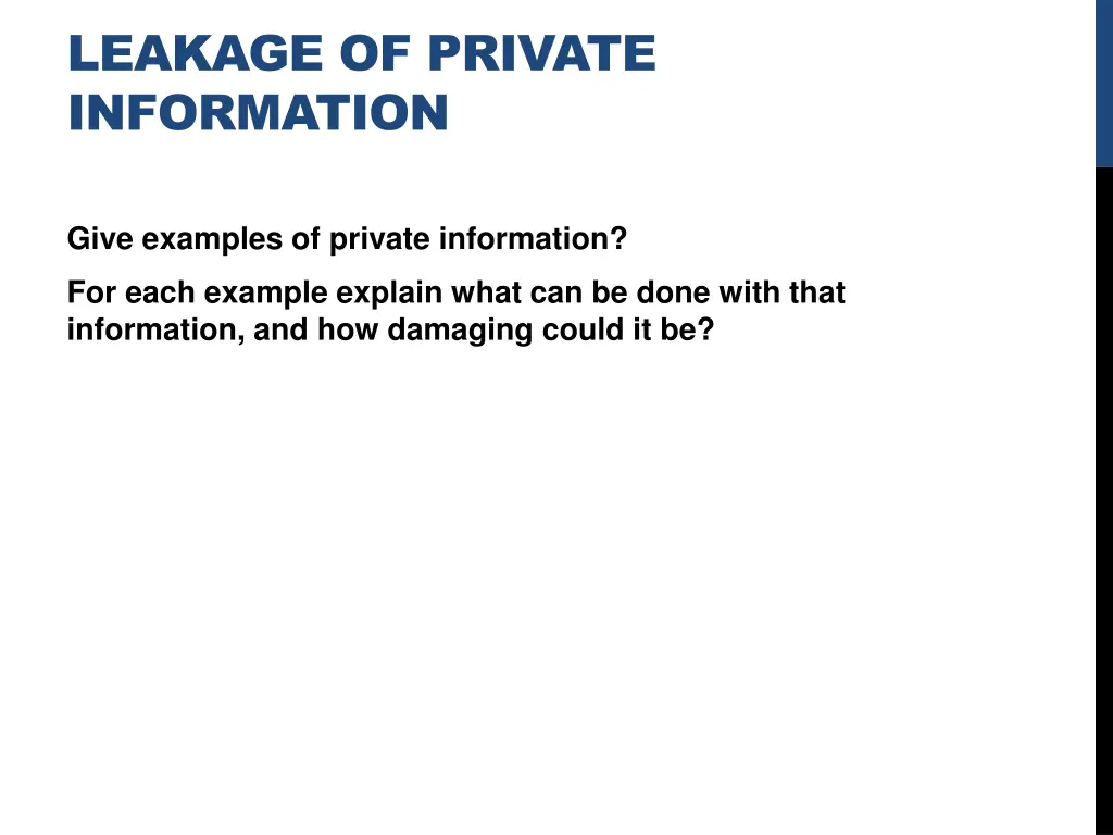 leakage of private information