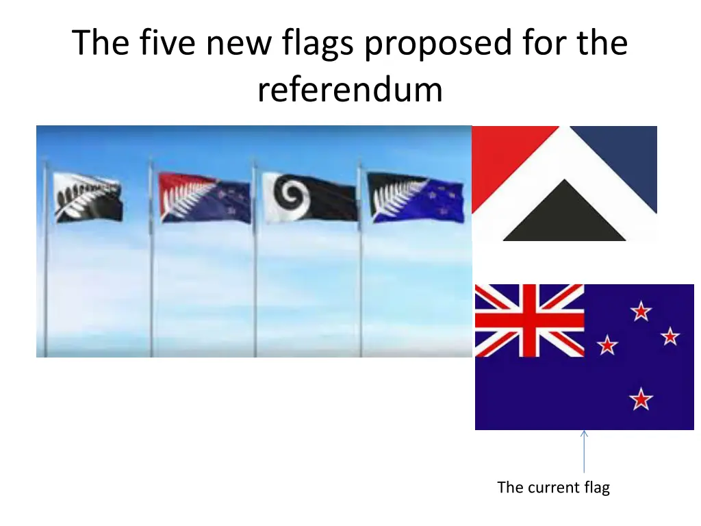 the five new flags proposed for the referendum