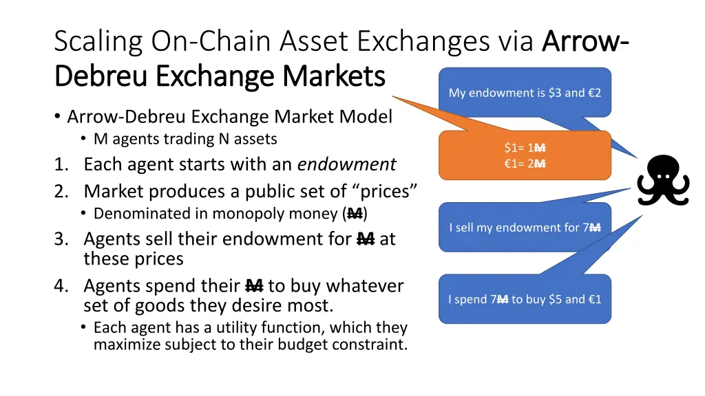 scaling on chain asset exchanges via arrow debreu 1