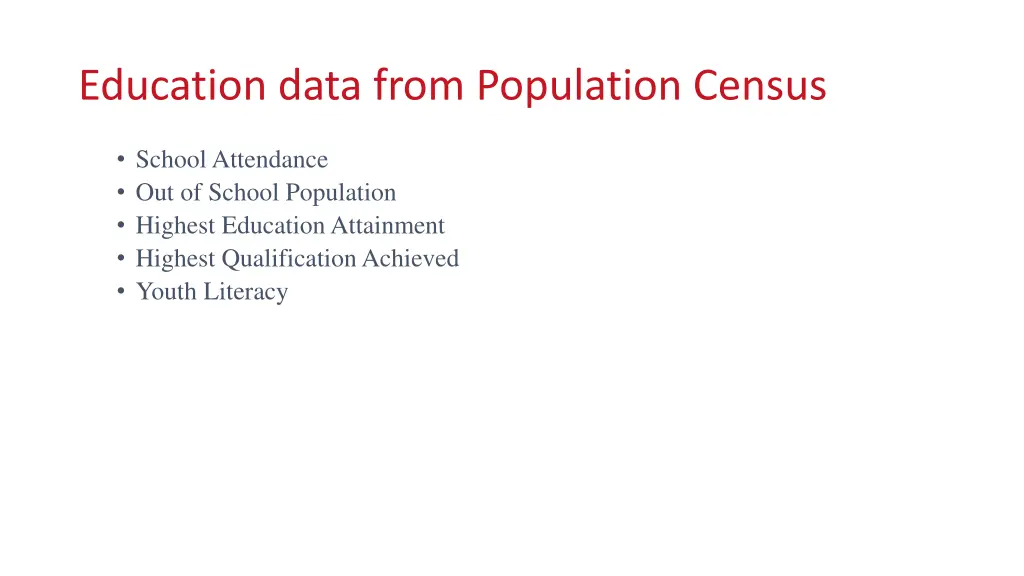 education data from population census