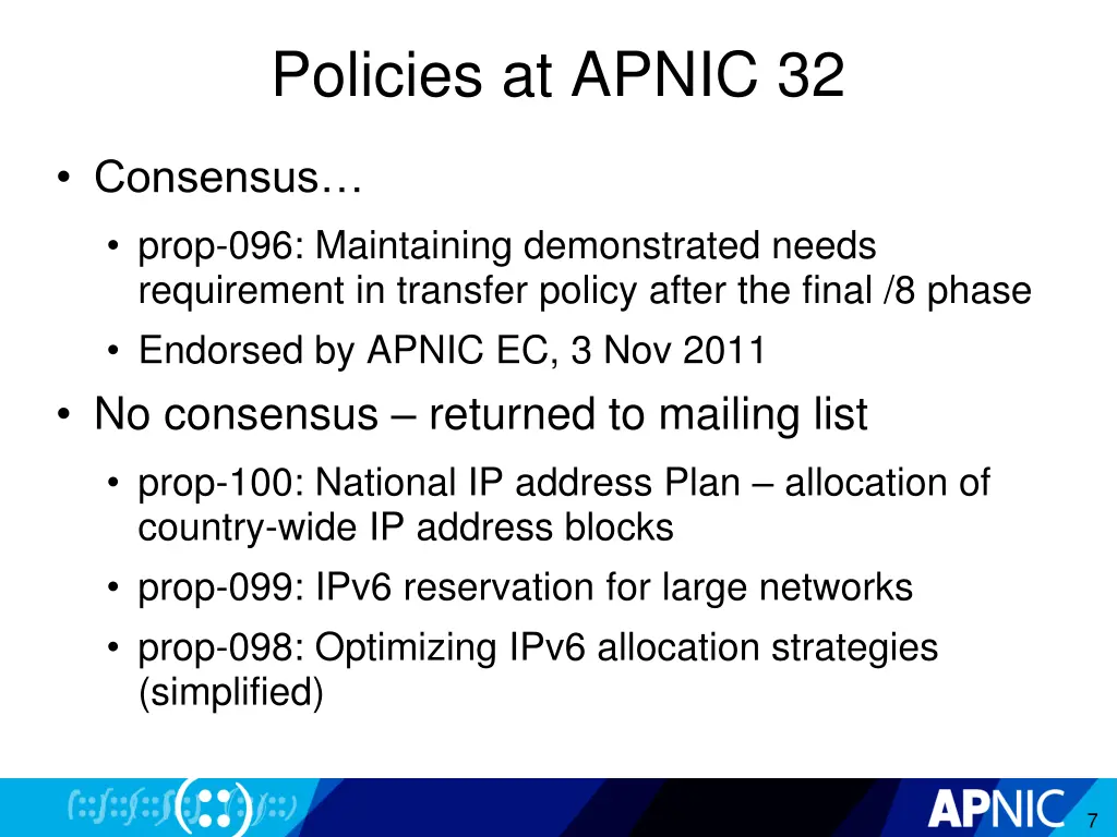 policies at apnic 32