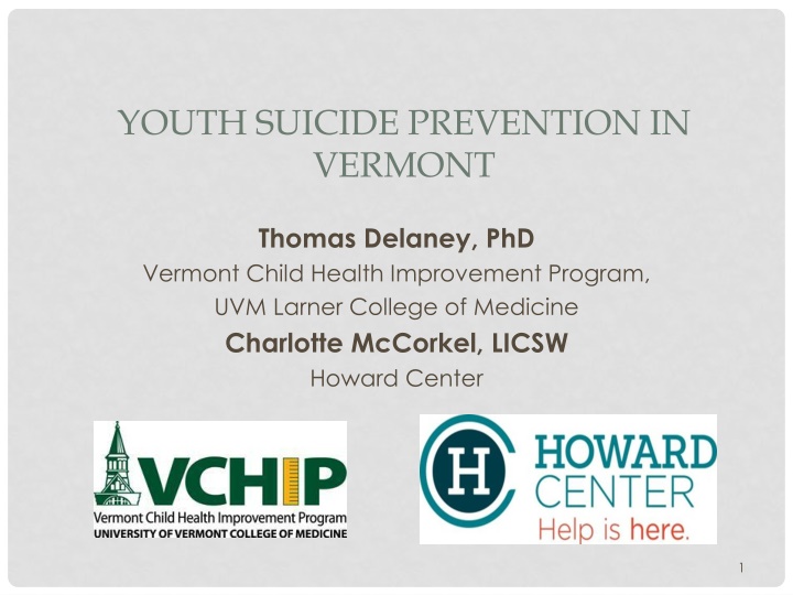 youth suicide prevention in vermont