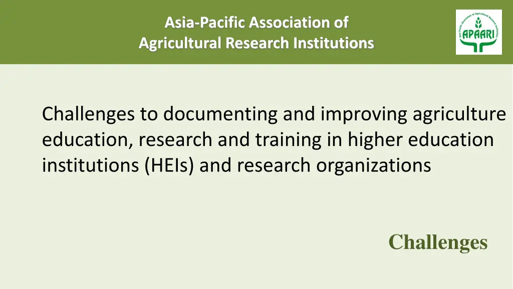 asia pacific association of agricultural research 1