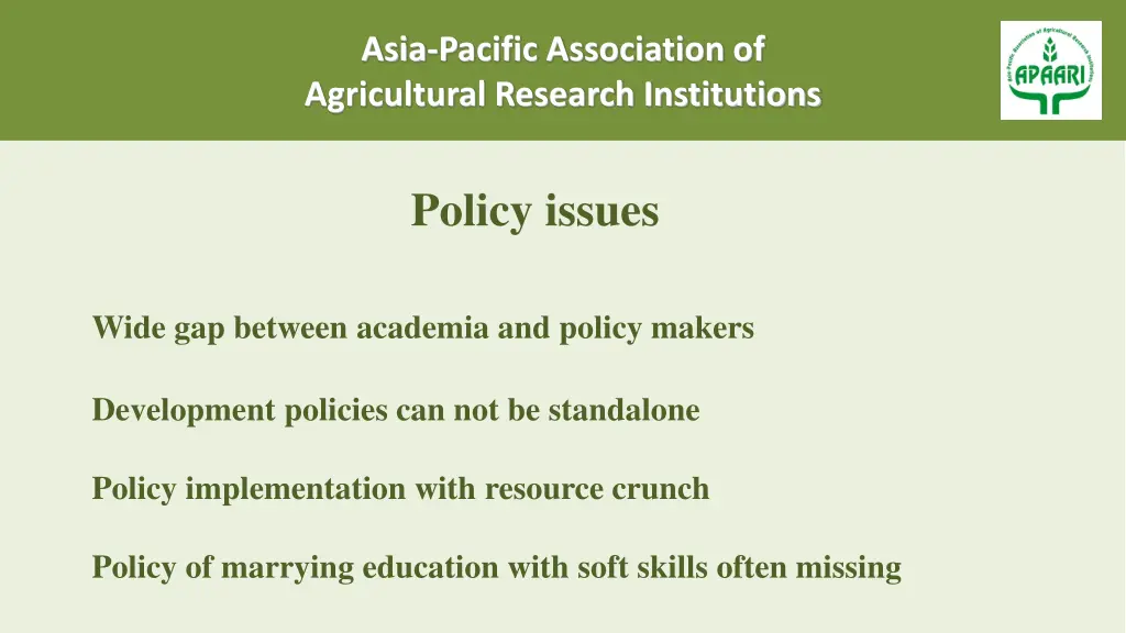 asia pacific association of agricultural research 6