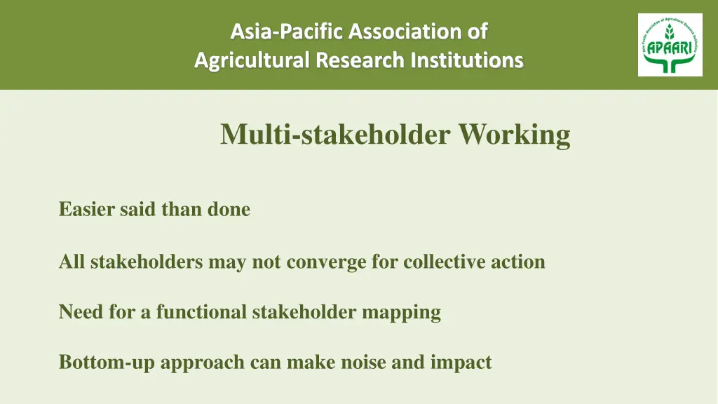 asia pacific association of agricultural research 9