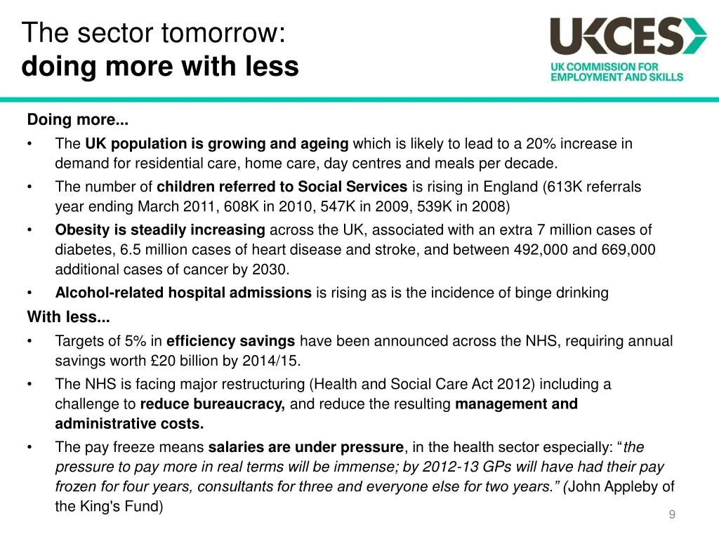 the sector tomorrow doing more with less