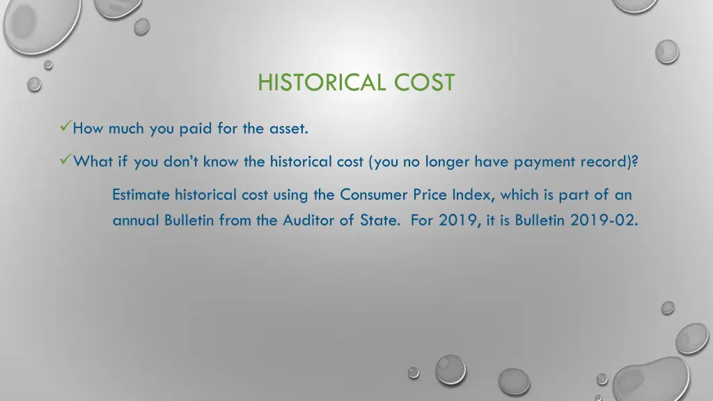 historical cost