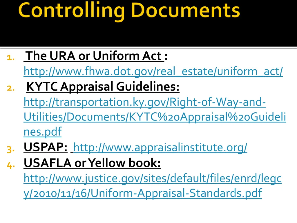 1 the ura or uniform act http www fhwa