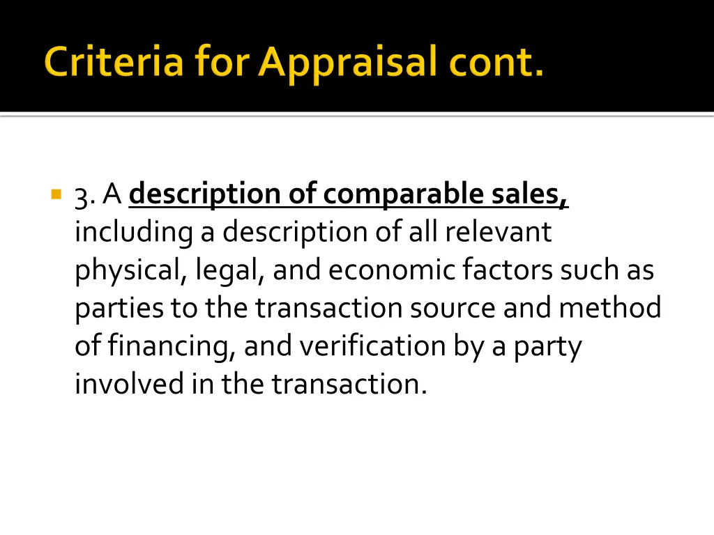 3 a description of comparable sales including