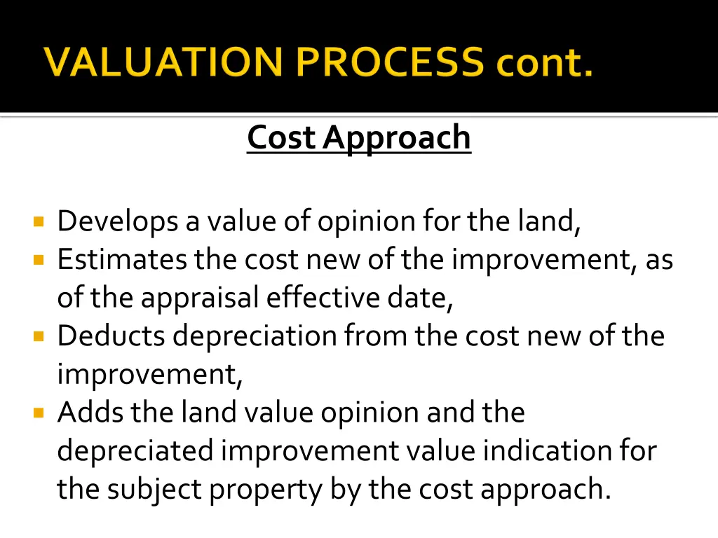 cost approach