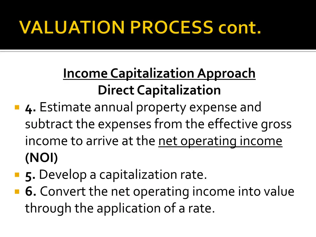 income capitalization approach direct 1