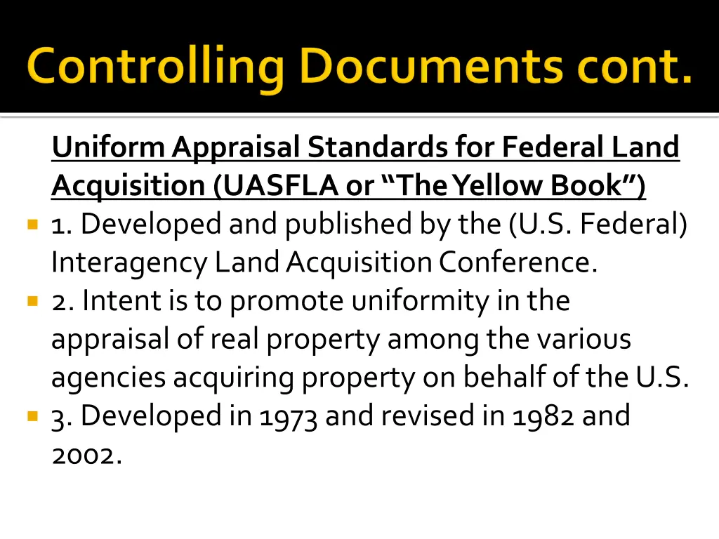 uniform appraisal standards for federal land