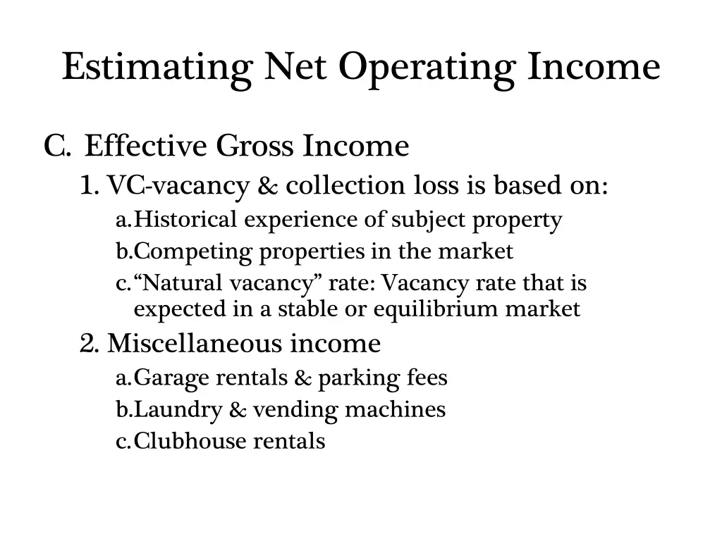 estimating net operating income 2