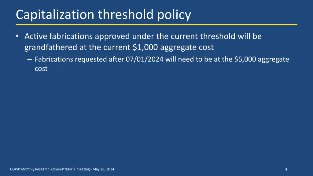 capitalization threshold policy 1