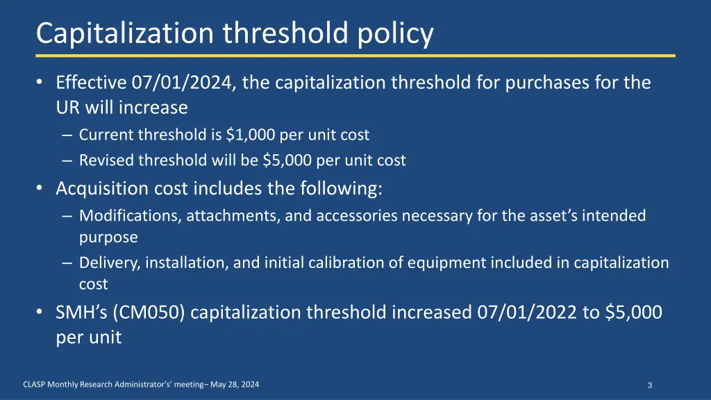 capitalization threshold policy