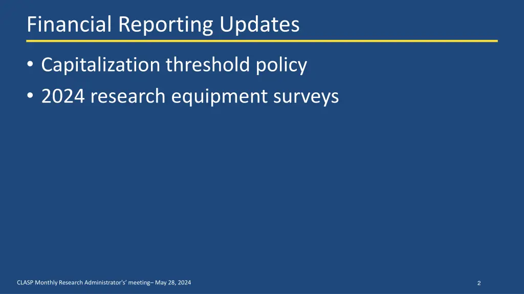 financial reporting updates 1