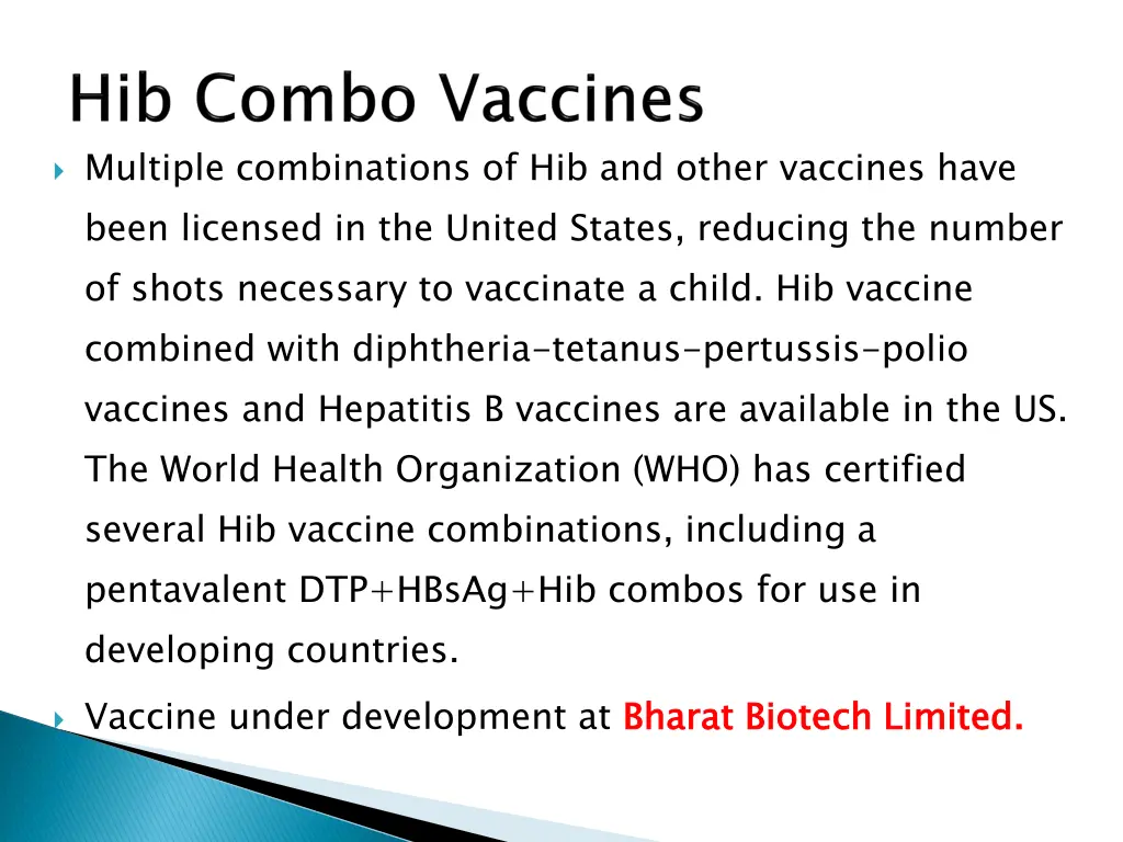 multiple combinations of hib and other vaccines