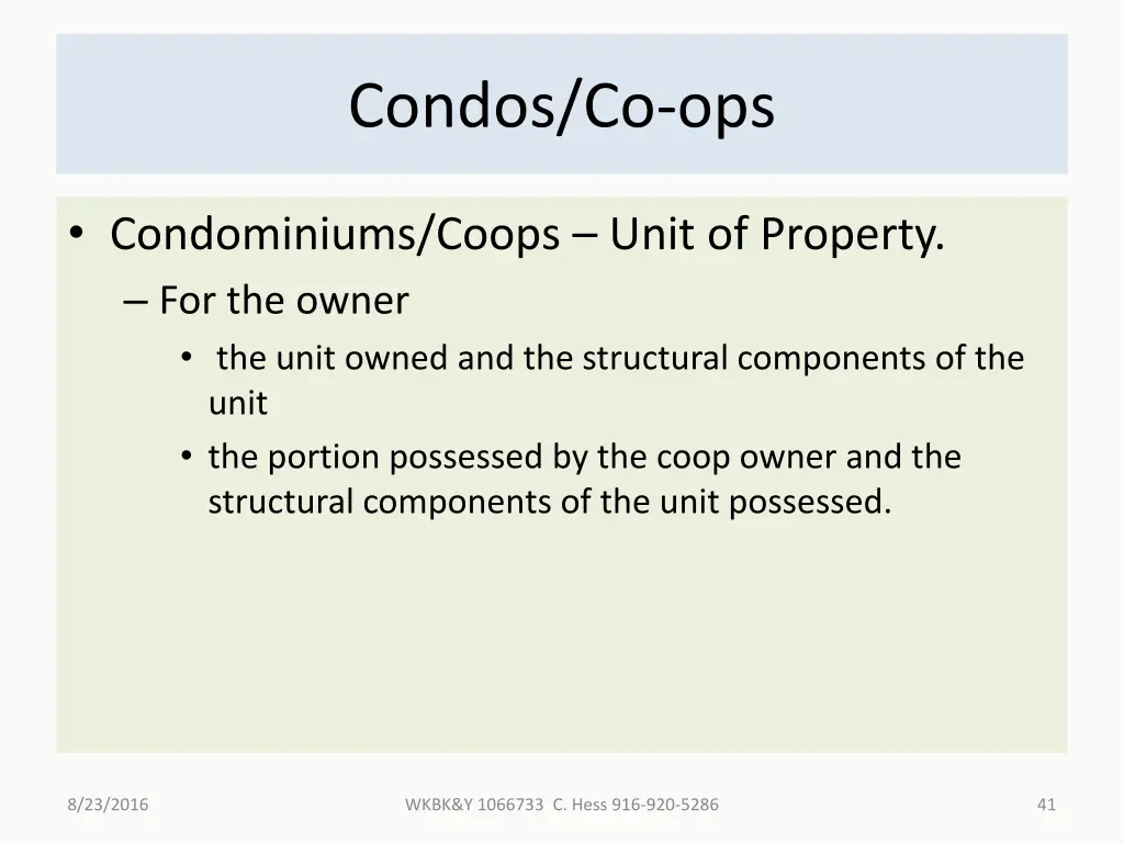 condos co ops