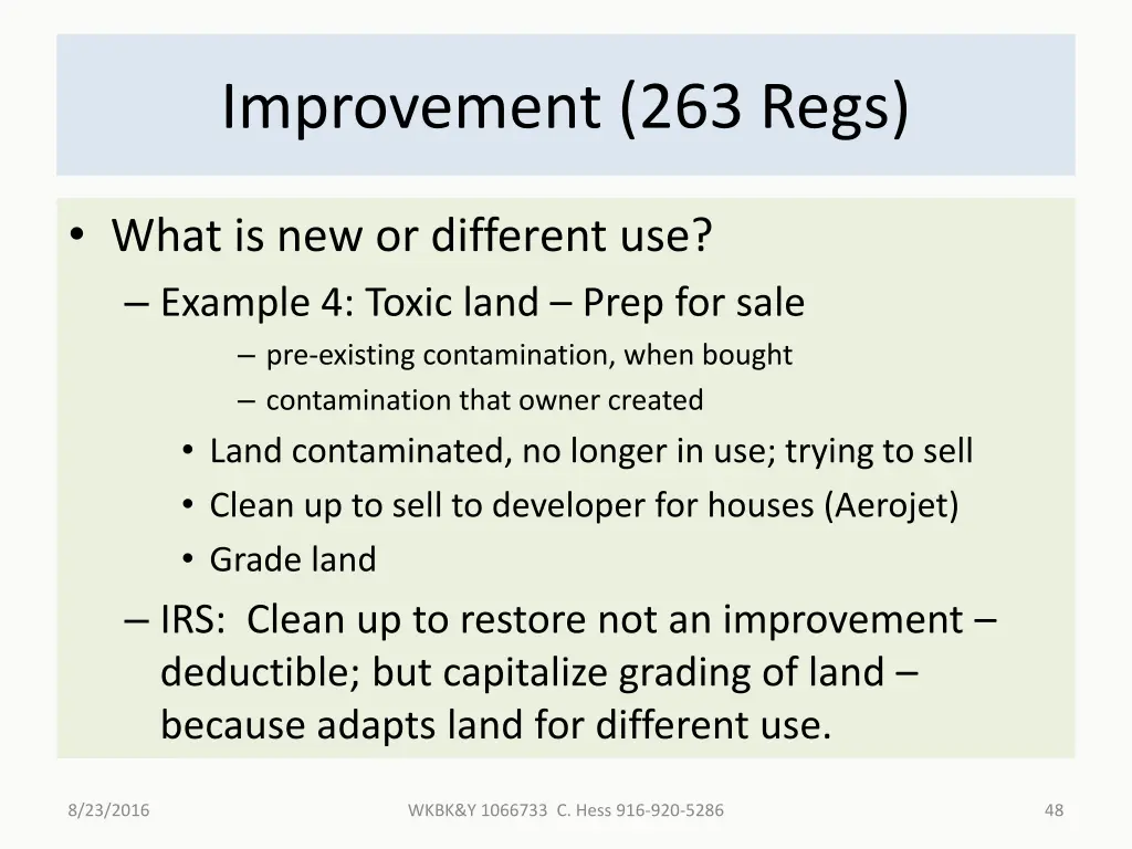 improvement 263 regs