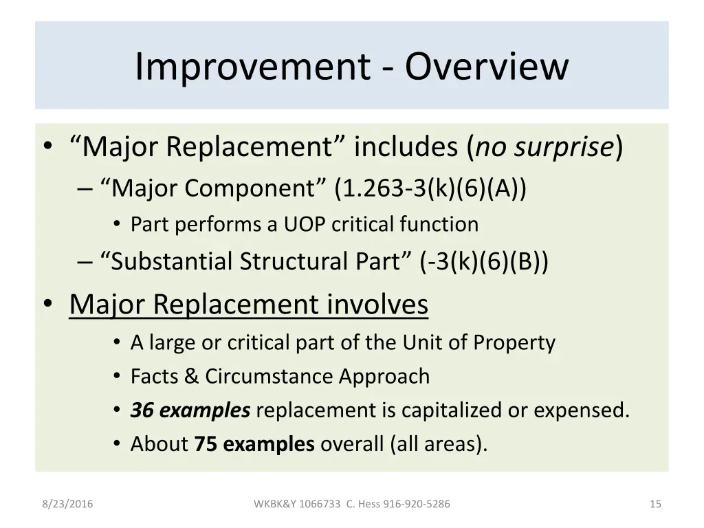 improvement overview 1