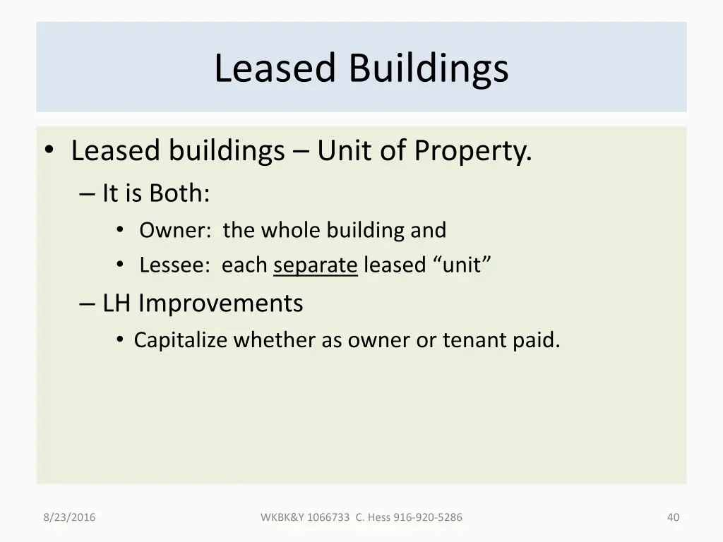 leased buildings